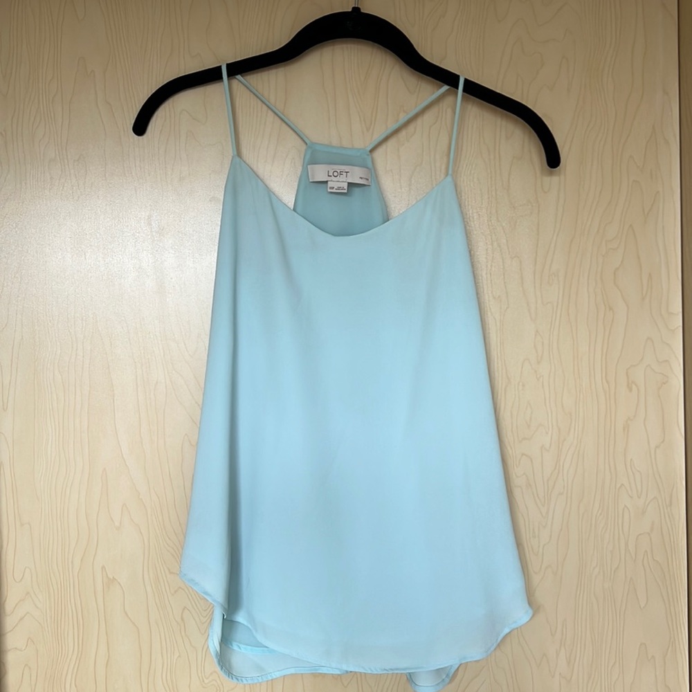 LOFT Camisole spaghetti strap Light blue top XXSP petite *